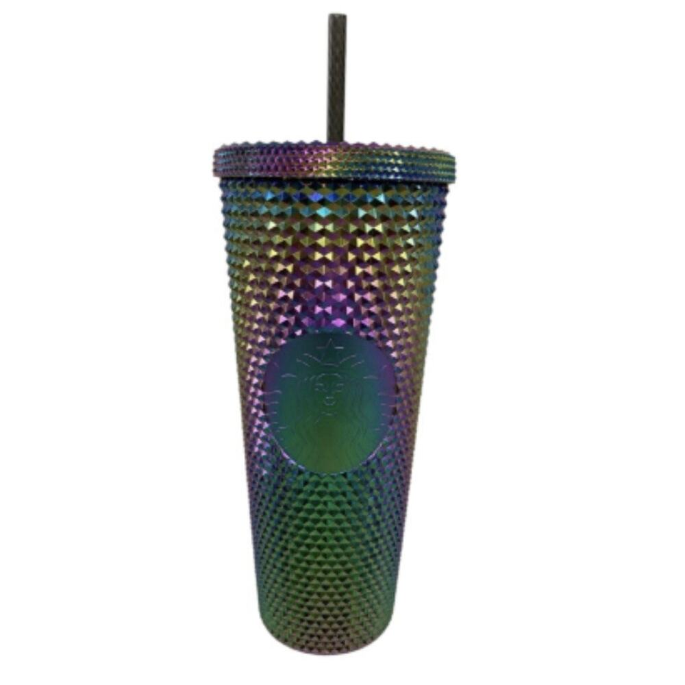 Starbucks Fall 2023 Black Bling Oil Slick Studded 24oz Venti Tumbler Cup NEW